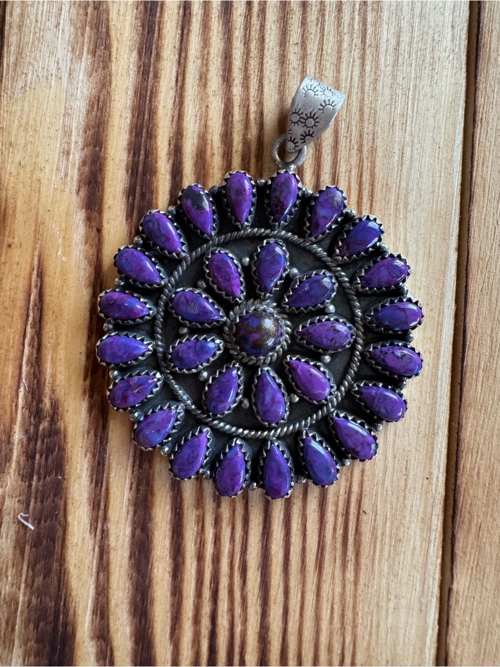 Large Purple Mojave Floral Cluster Pendant